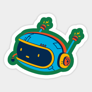 Cute Vintage Flying Robot Sticker